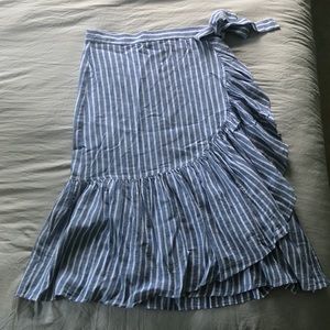 Chaps Midi Wrap Skirt